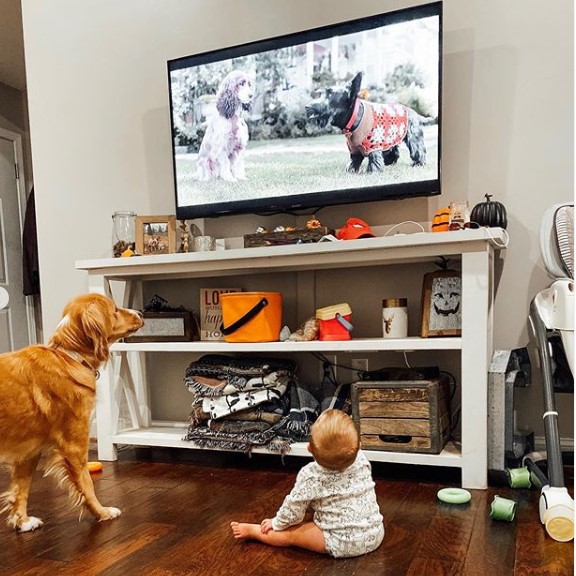 baby and dog 