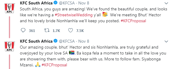 kfc proposal tweet