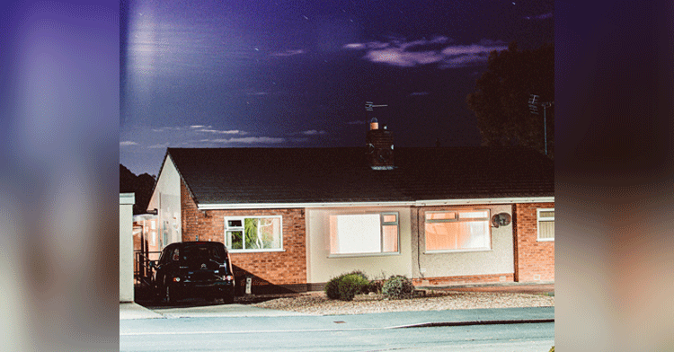 house at night