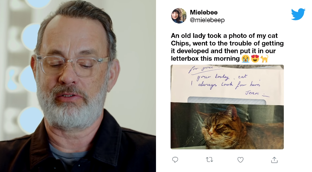 tom hanks reads nice tweets