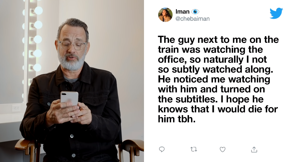 tom hanks reads nice tweets