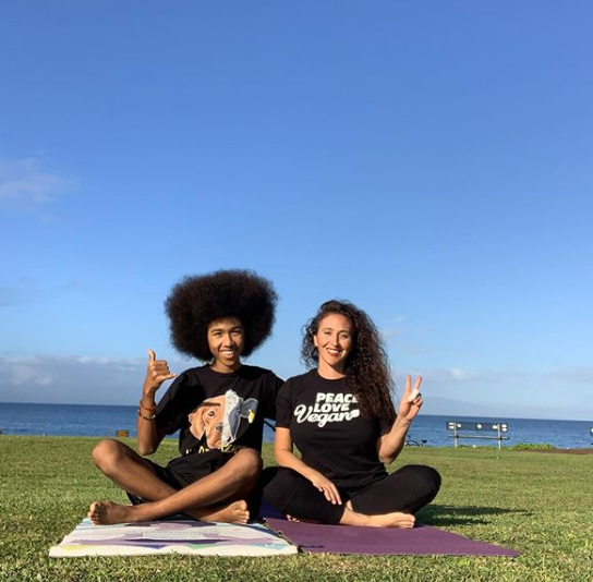 mother son yoga