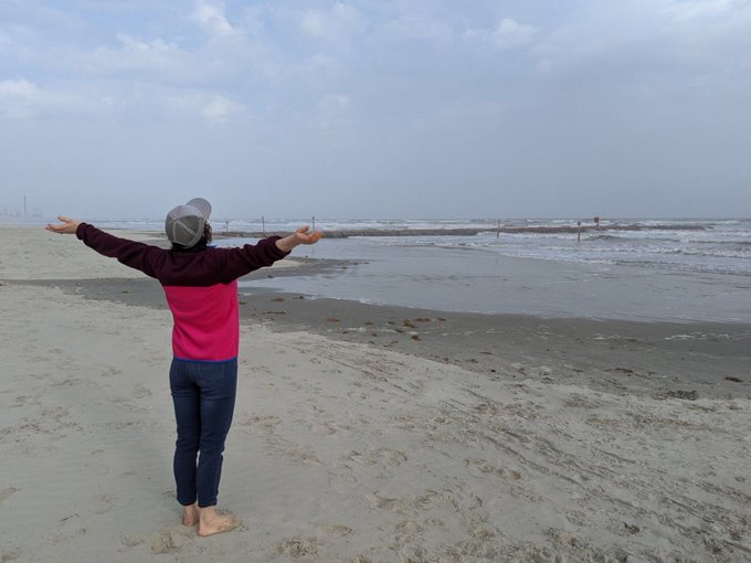 christina at beach