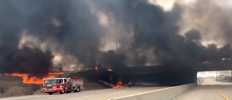 fire from tanker crash