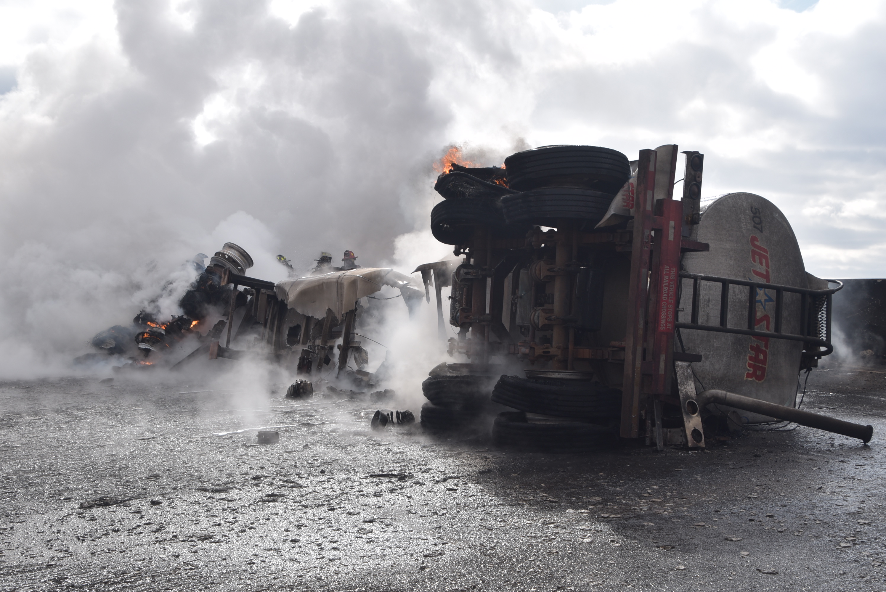 overturned semi