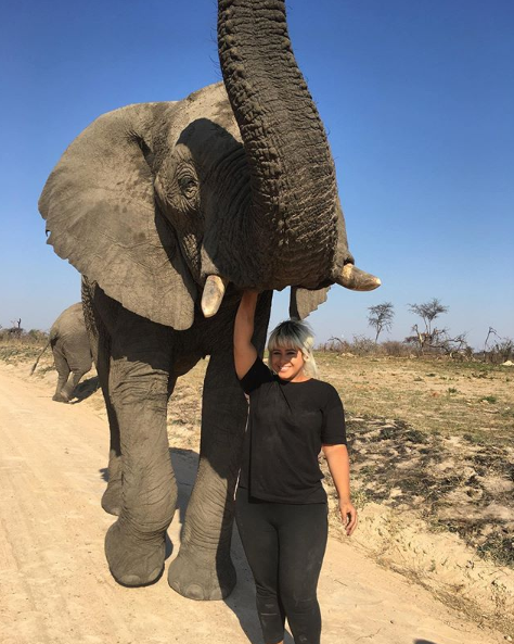 sonia with elephant
