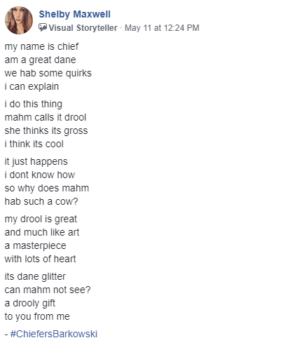 Dog Mom Writes Hilarious Poems On Behalf Of Adorable Great Dane