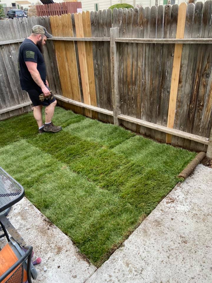 nick lays down sod