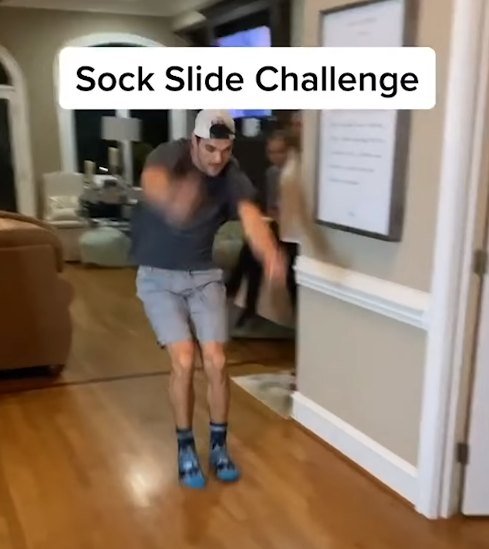 quarantine olympics sock slide