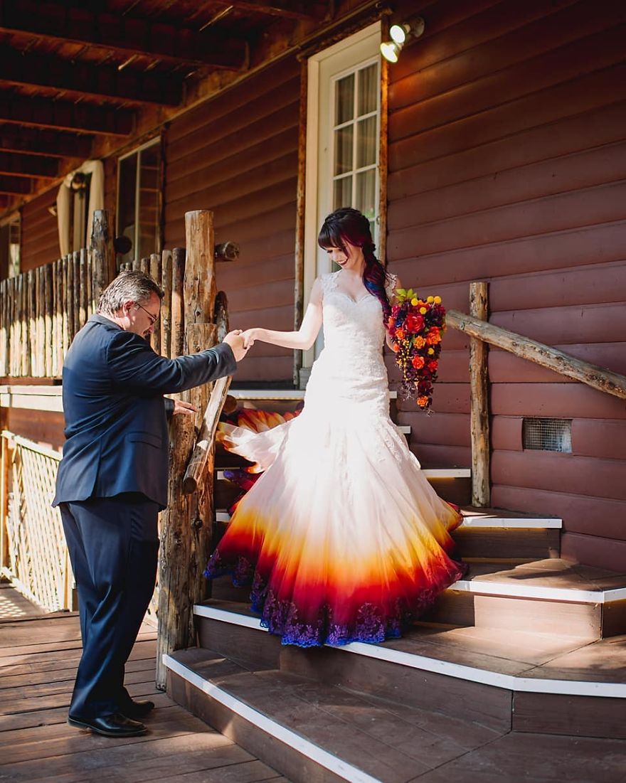 fire wedding dress