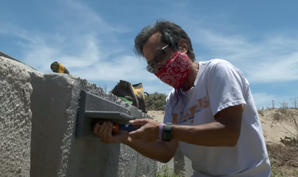 rick builds hand washing station