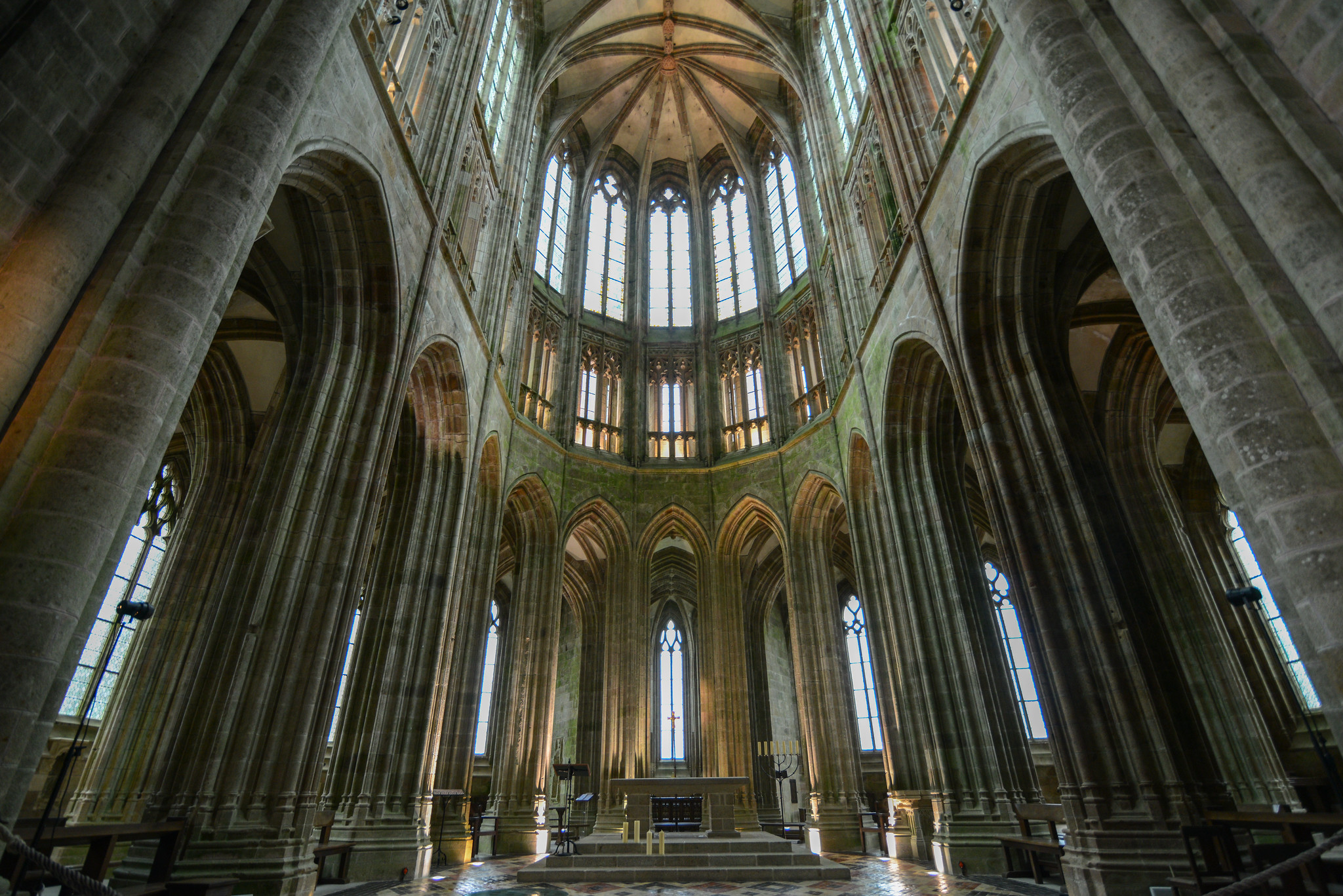 mont-saint-michel abbey interior