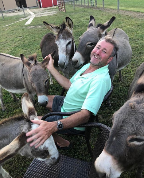 dean with donkeys