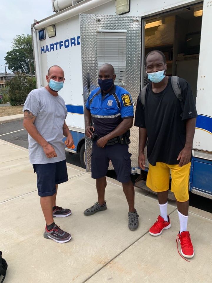 officer barrett with homeless people