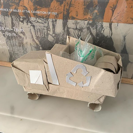 cardboard recycling truck