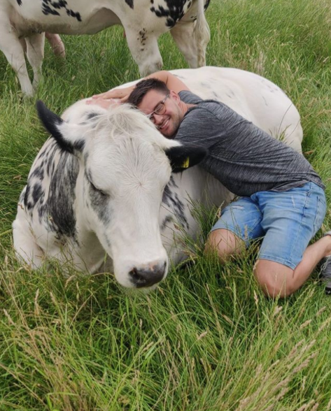 cow hugging