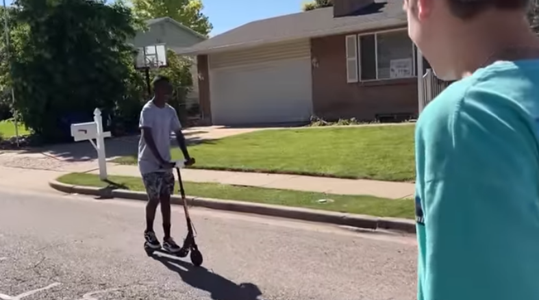 ty rides new scooter