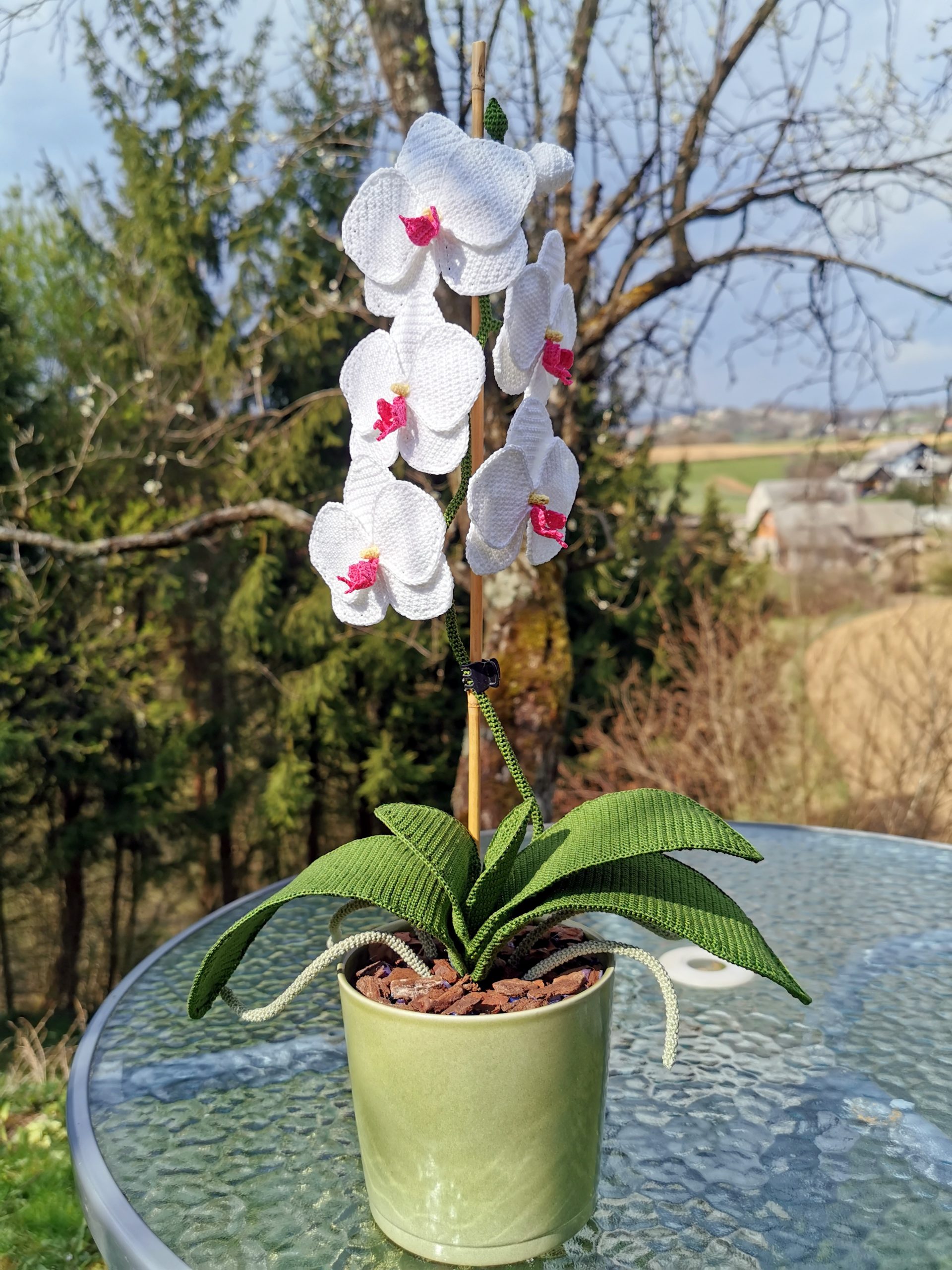 crochet orchid plant