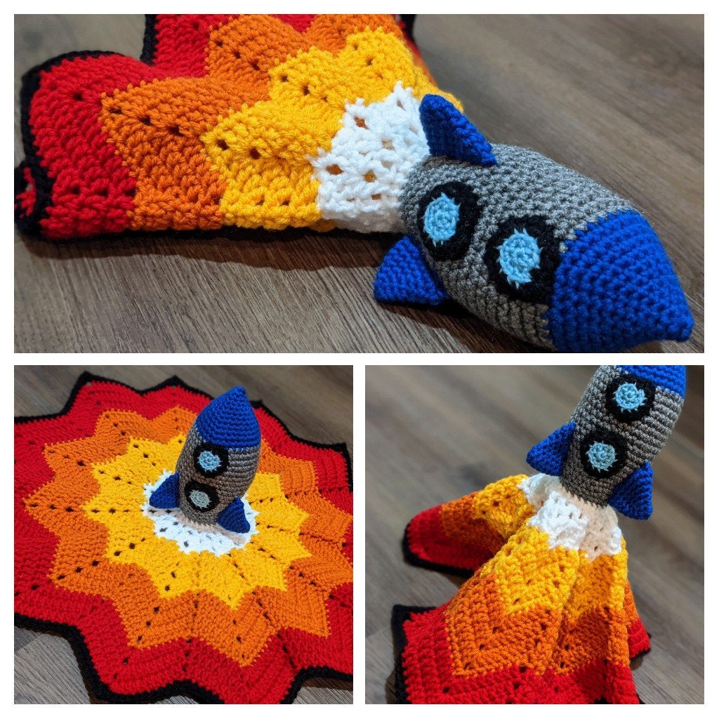 crochet rocket ship