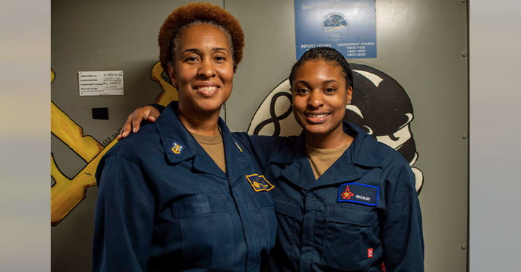 mom and daughter on same navy ship