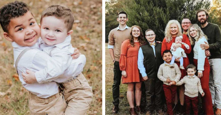 family with two adopted sons