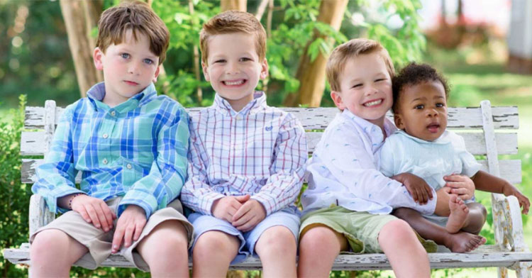 four brothers on bench