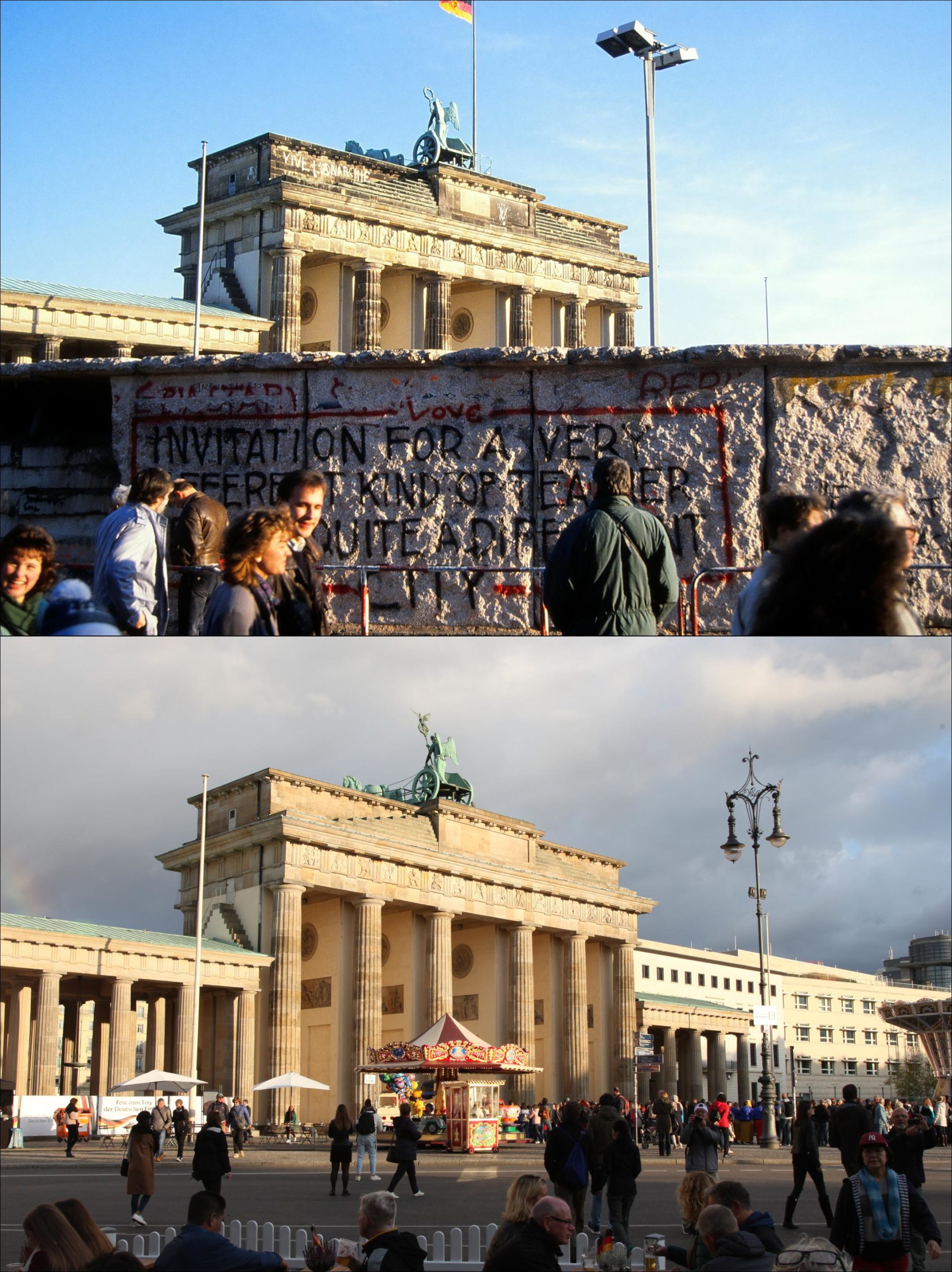 berlin before and after the berlin wall was taken down