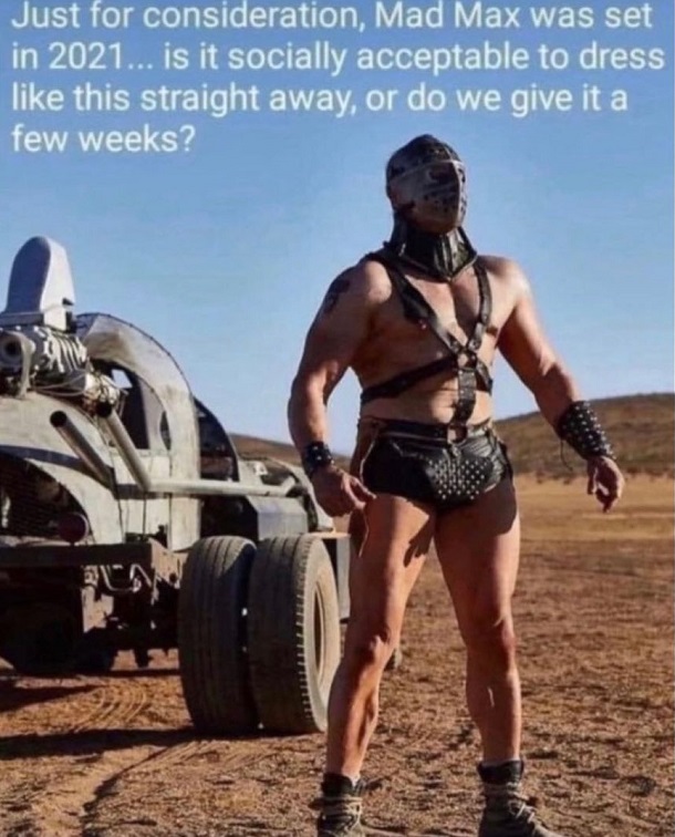 Covid meme featuring character from Mad Max
