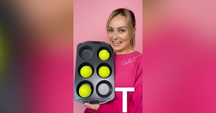 YouTuber Molly Burke shows Braille ABCs with tennis balls