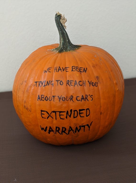 pumpkin with with words 