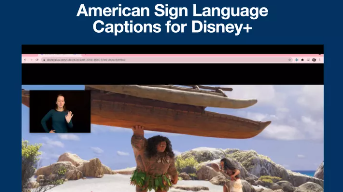 ASL interpreter on Disney's Moana movie