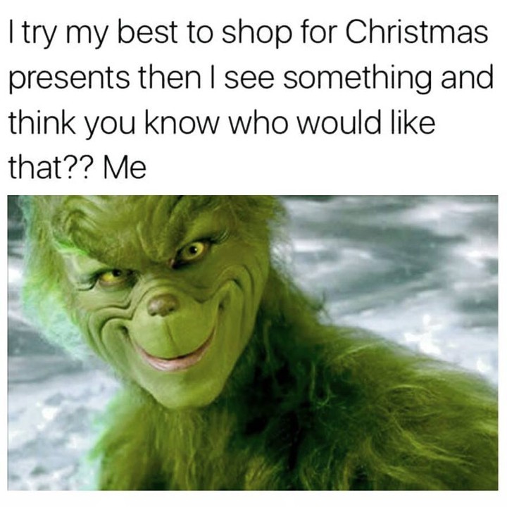 the grinch shopping for himself instead of others
