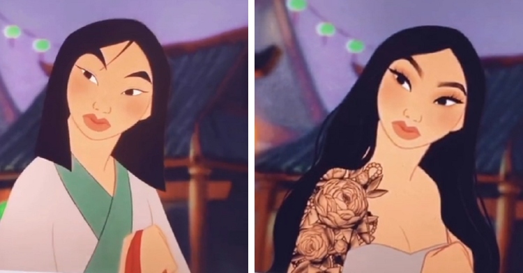 artist creates Disney glow up for Mulan