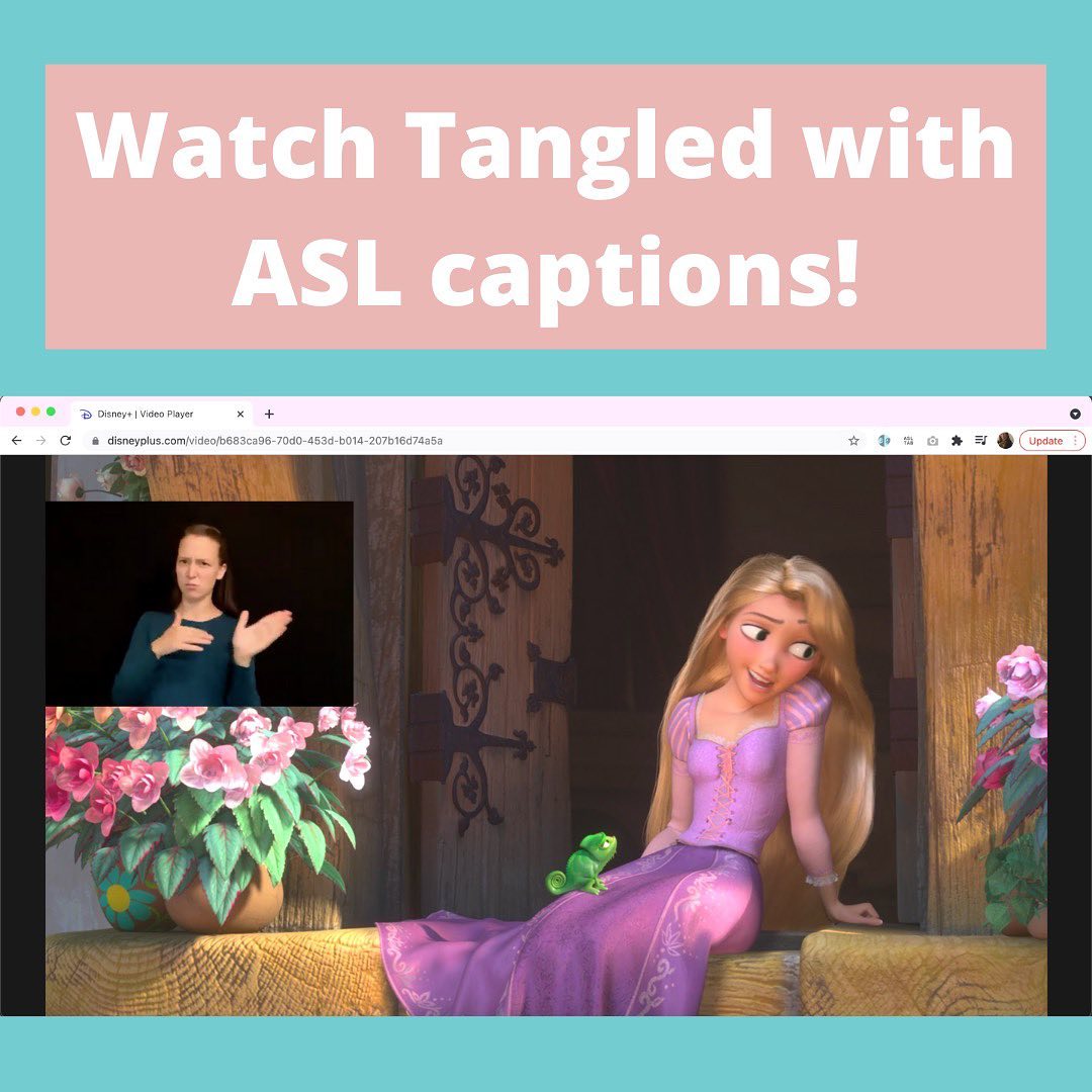 ASL interpreter on Tangled movie