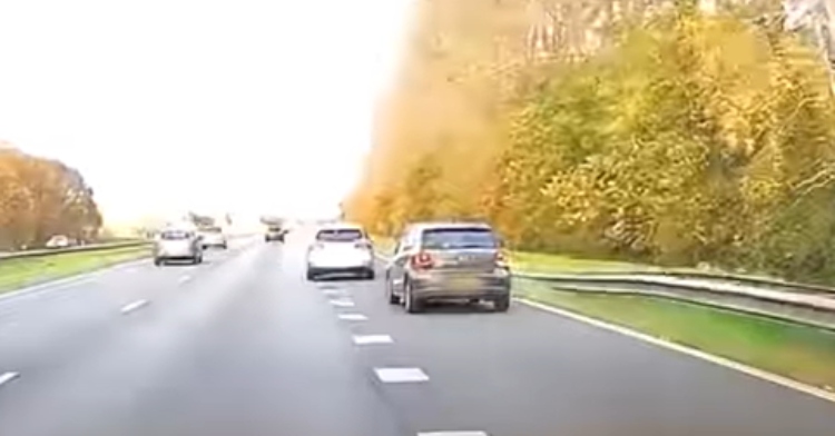 two cars on a highway
