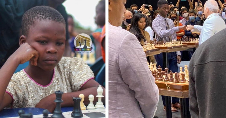 African children playing chess