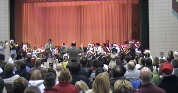 school band plays Jingle Bells