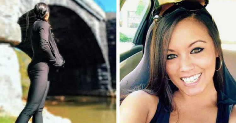 woman standing next to bridge next to woman smiling in car