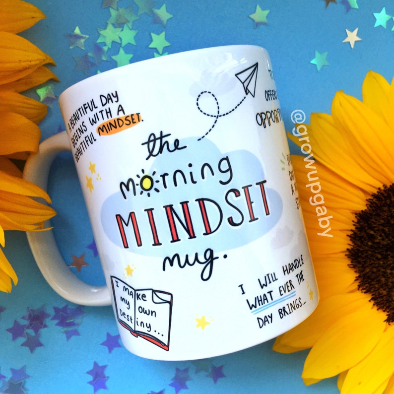 morning mindset mug with affirmations from etsy user growupgaby  
