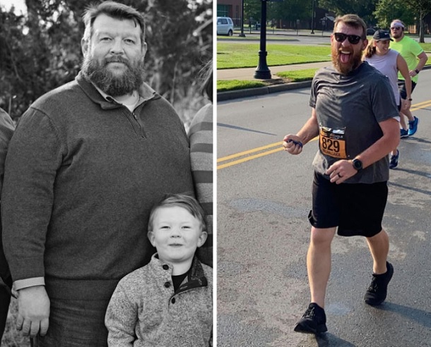 before and after pictures of dad who lost 200 pounds