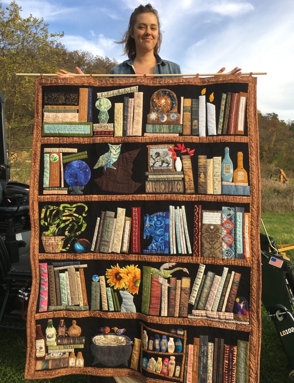 Dumbledore bookshelf quilt