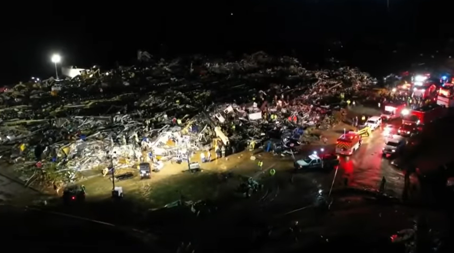 candle factory after tornado