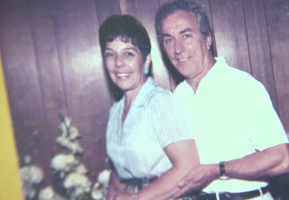 a woman named angelina gonsalves smiling and posing with her husband, john gonsalves