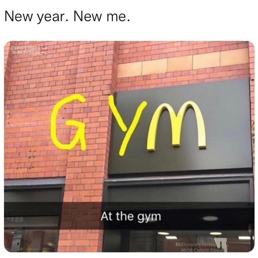 meme about going to McDonald's instead of the gym