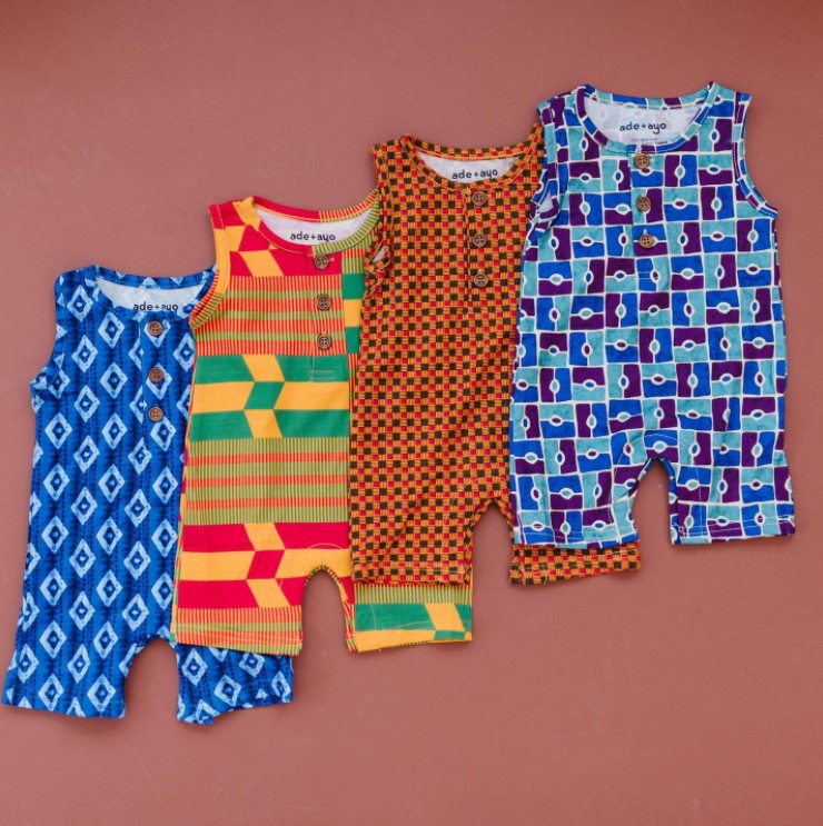 four sleeveless rompers from ade + ayo 