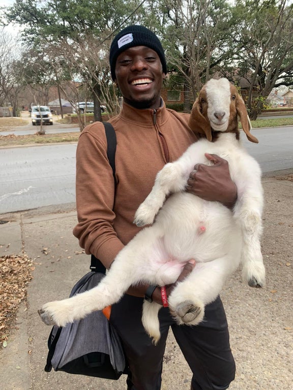man with goat
