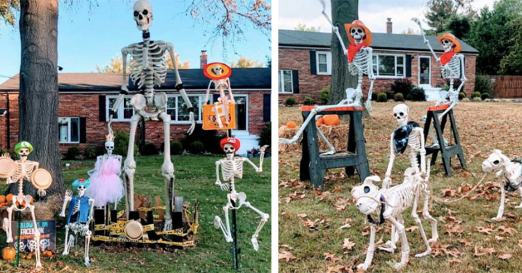 giant skeletons in yard