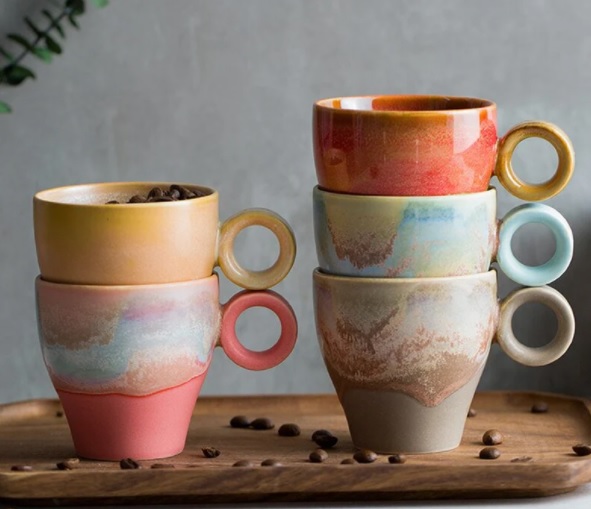 colorful mugs