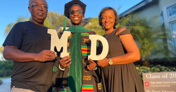 Trent Johnson and parents