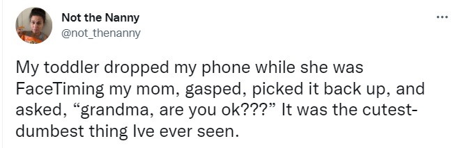 tweet about kid thinking grandma was inside cell phone